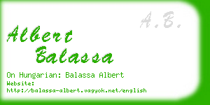 albert balassa business card